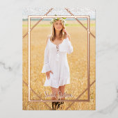 ゴールドフォイルスウィート16パーティー写真 箔招待状 (正面)