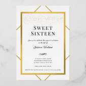 ゴールドフォイルスウィート16パーティー写真 箔招待状 (裏面)