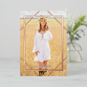 ゴールドフォイルスウィート16パーティー写真 箔招待状 (立ち正面)