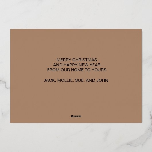 ゴールドフォイルスカンジナビアヴィレッジハウスクリスマス 箔シーズンカード (裏面)