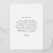 ゴールドフォイルスクリプトフォト卒業サンキューカード 箔招待状 (裏面)