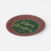 ゴールドフォイルスクリプトメリークリスマスホリデーパーティー ペーパープレート (アングル)