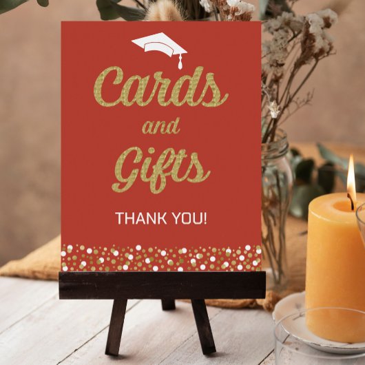 ゴールドフォイルスクリプト紙吹雪カード&ギフトグラードサイン ポスター