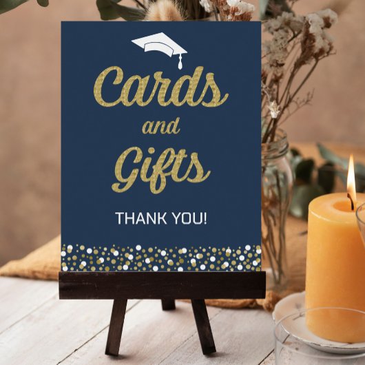 ゴールドフォイルスクリプト紙吹雪カード&ギフトグラードサイン ポスター