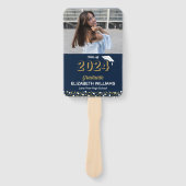 ゴールドフォイルスクリプト紙吹雪フォトブルーグラード ハンドファン (正面)