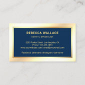 ゴールドフォイルスタークリーム金ゴールド歯ブラシ歯科医 名刺 (裏面)