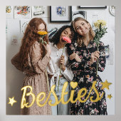 ゴールドフォイルスター&ハートの写真 箔ポスター (正面)