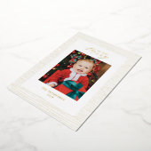 ゴールドフォイルストライプのそう非常にメリーフォトホリデーカード 箔シーズンカード (回転した状態)