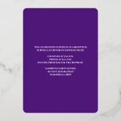 ゴールドフォイルストライプのバルミツワー招待状with Star 箔招待状 (裏面)