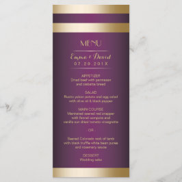 ゴールドフォイルストライプスエレガントパープル結婚のメニュー メニュー