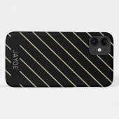 ゴールドフォイルストライプズパーソナライズされた携帯電話ケース Case-Mate iPhoneケース (裏面(横))