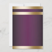 ゴールドフォイルストライプズDark Purple 結婚's 招待状 (裏面)