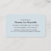 ゴールドフォイルストライプチケット/パウダーブルー/バースデーパーティー 名刺 (裏面)