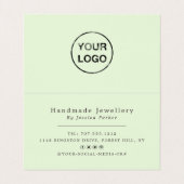 ゴールドフォイルストライプミニマリストロゴサンキューカード 名刺 (内部フラット)