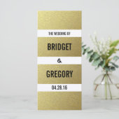 ゴールドフォイルストライプ結婚式 プログラム (スタンド正面)