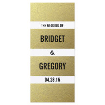 ゴールドフォイルストライプ結婚式 プログラム