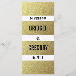 ゴールドフォイルストライプ結婚式 プログラム