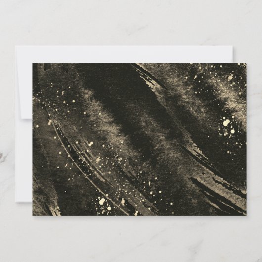 ゴールドフォイルストライプ誕生写真の発表 案内状 (裏面)