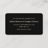 ゴールドフォイルストライプ、日付カードの保存 名刺 (裏面)