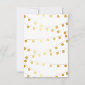 ゴールドフォイルストリングライツモダンウェディングRSVPカード 出欠カード (裏面)