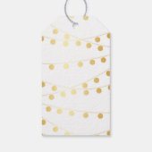 ゴールドフォイルストリングライトエレガントな結婚式 ギフトタグ (裏面)