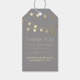 ゴールドフォイルストリングライトエレガントな結婚式 ギフトタグ