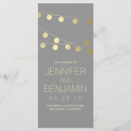 ゴールドフォイルストリングライト結婚式 プログラム (正面)