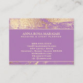 **ゴールドフォイルスミレ結婚ト美しいエレガント 名刺 (裏面)