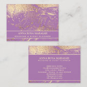 **ゴールドフォイルスミレ結婚ト美しいエレガント 名刺 (正面/裏面)