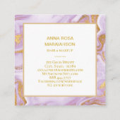 *~*ゴールドフォイルズベインラベンダーマーブルシックトレンディー スクエア名刺 (裏面)