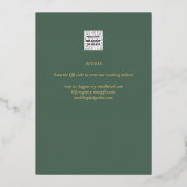 ゴールドフォイルセージ葉グリーン結婚ズDave Date Foil 箔招待状 (裏面)