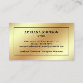 ゴールドフォイルソリティアダイヤモンドジュエリーストア宝石商 名刺 (裏面)