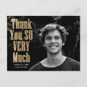 ゴールドフォイルタイポグラフィ写真卒業 ポストカード (正面)