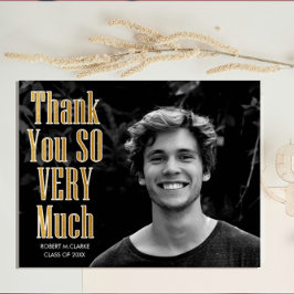 ゴールドフォイルタイポグラフィ写真卒業 ポストカード