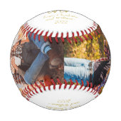 ゴールドフォイルタイポグラフィ父の日野球 野球ボール (正面)