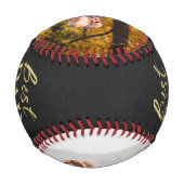 ゴールドフォイルタイポグラフィ父の日野球 野球ボール (裏面)