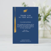 ゴールドフォイルタッセルシンプルフォーマルブルーエクセレーション サンキューカード (スタンド正面)