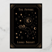 ゴールドフォイルタロット卒業写真アナウンスメントカード 箔招待状 (裏面)