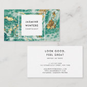 ゴールドフォイルターコイズ大理石水カラーシックなグラマー 名刺 (正面/裏面)