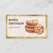 ゴールドフォイルチョコレートチップクッキーベーカリー 名刺 (正面)