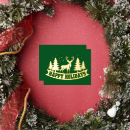 ゴールドフォイルディアクリスマスカード 箔シーズンポストカード