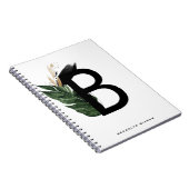 ゴールドフォイルトロピカルレターBモノグラムカスタム ノートブック (右側)