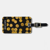 ゴールドフォイルドッパーソナライズされたト荷物タグ ラゲッジタグ (正面横)