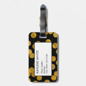 ゴールドフォイルドッパーソナライズされたト荷物タグ ラゲッジタグ (裏面縦)