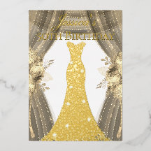 ゴールドフォイルドレスゴールデンフローラ50thバースデーパーティー