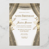 ゴールドフォイルドレスゴールデンフローラ50thバースデーパーティー 箔招待状 (裏面)