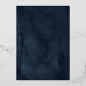 ゴールドフォイルネイビー赤面ピンクフローラキンセアニェラ 箔招待状 (裏面)