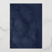 ゴールドフォイルネイビー金ゴールドフローラドレスキンセアニェラ 箔招待状 (裏面)