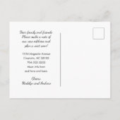 ゴールドフォイルノースカロライナの地図と新しい住所 案内ポストカード (裏面)