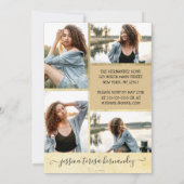 ゴールドフォイルハローフォトコラージュキンセアニラ 招待状 (裏面)